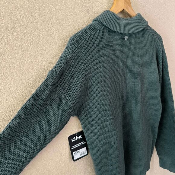 KUHL Norda 1/4 Zip Sweater Womens Small Pullover Merino Wool Organic Evergreen - Picture 11 of 13